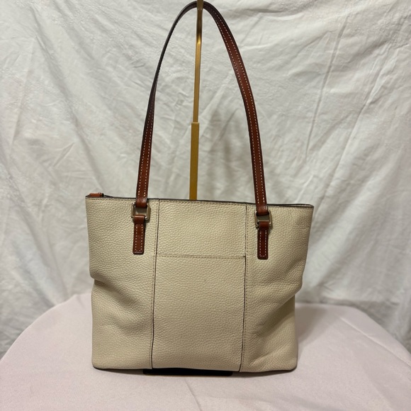 Dooney & Bourke Cream/Tan Pebbled Tote Shoulder Bag - Picture 5 of 15